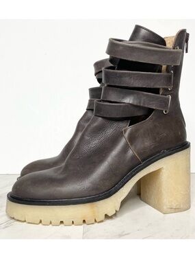 Free People Jesse Leather Strappy Heeled Boot 40